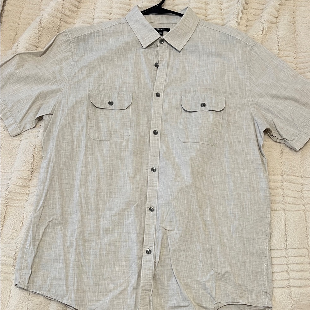 Alfani Men's Beige Button-Up Shirt